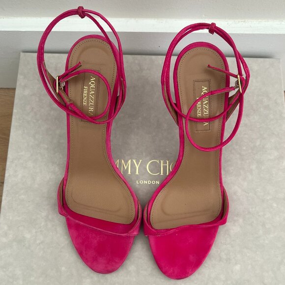 Aquazzura Minute 85 Sandal in Exotic Pink - Picture 4 of 8